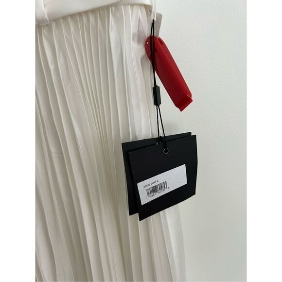 Ieena For Mac Duggal Cap Sleeve Belted A-Line Midi Dress White Women's Size 6 - Picture 10 of 12